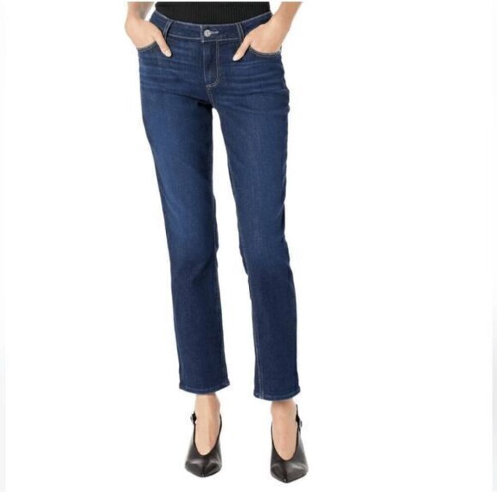Paige Womens Blue Mid Rise Stretch Brigitte Straight Leg Jeans Size 23